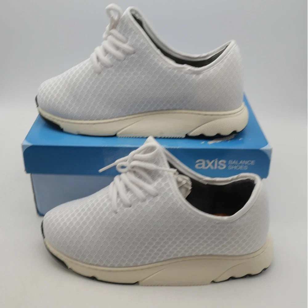 NEW Axis Balance Stabilized Walking Shoes Hammacher Schlemmer Size 5.5 White
